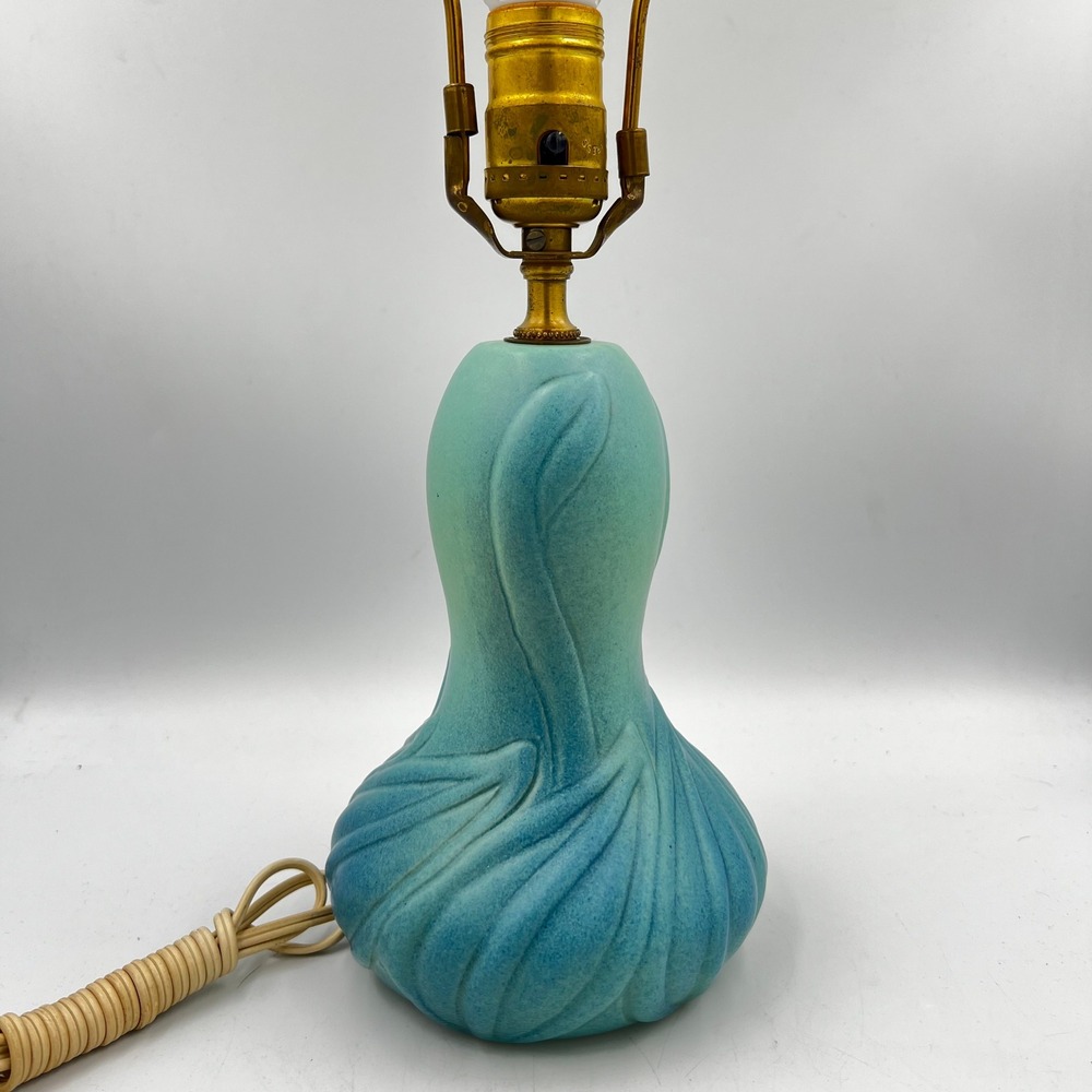 Rare Van Briggle Pottery Lotus Lamp Ming Matte Blue Turquoise
